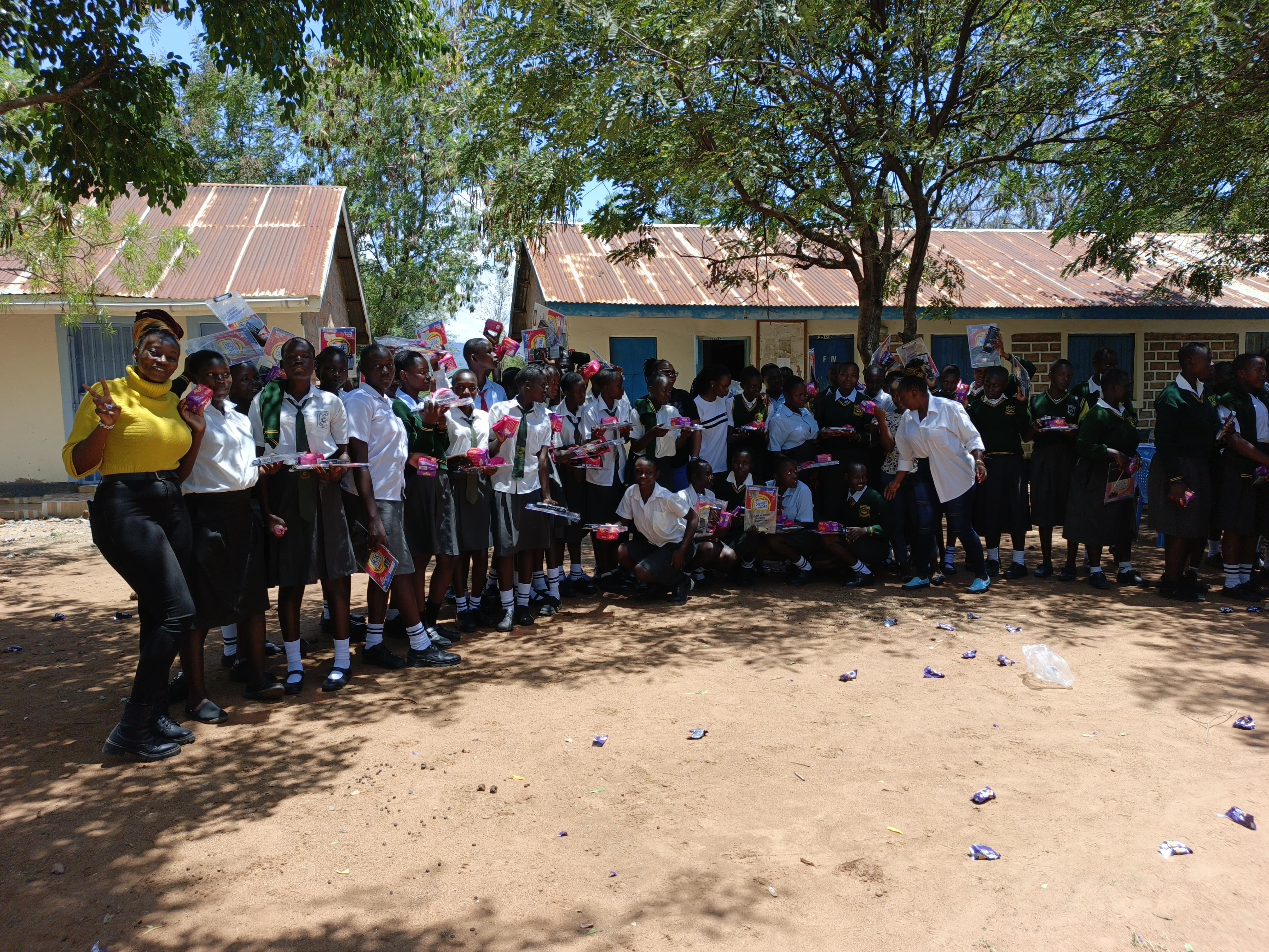Young African girl studying